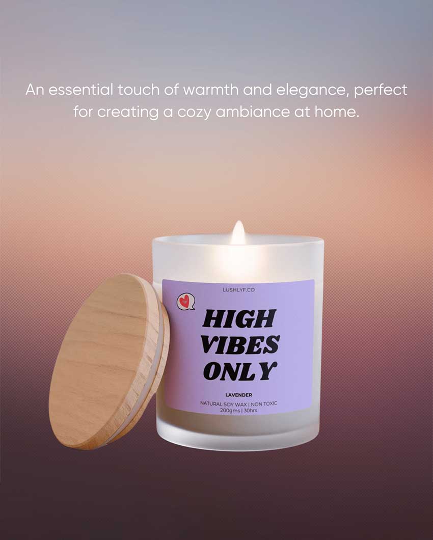 High Vibes Only Valentine’s Lavender Soy Wax Candle | 3 x 4 inches | 200ml