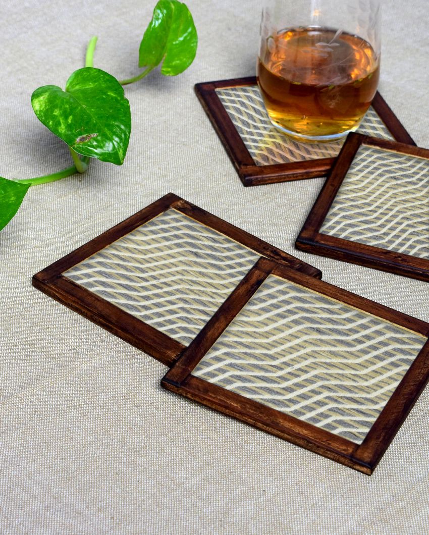 Modern Cotton Coasters | Set of 4 | 4 inches