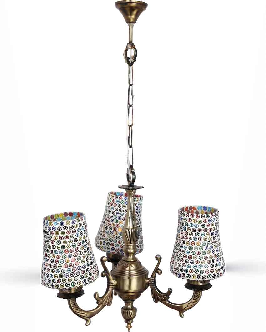 Sleek Ceiling Three Decorative Glass Lamp Shade Chandelier | 19 x 19 x 17 inches