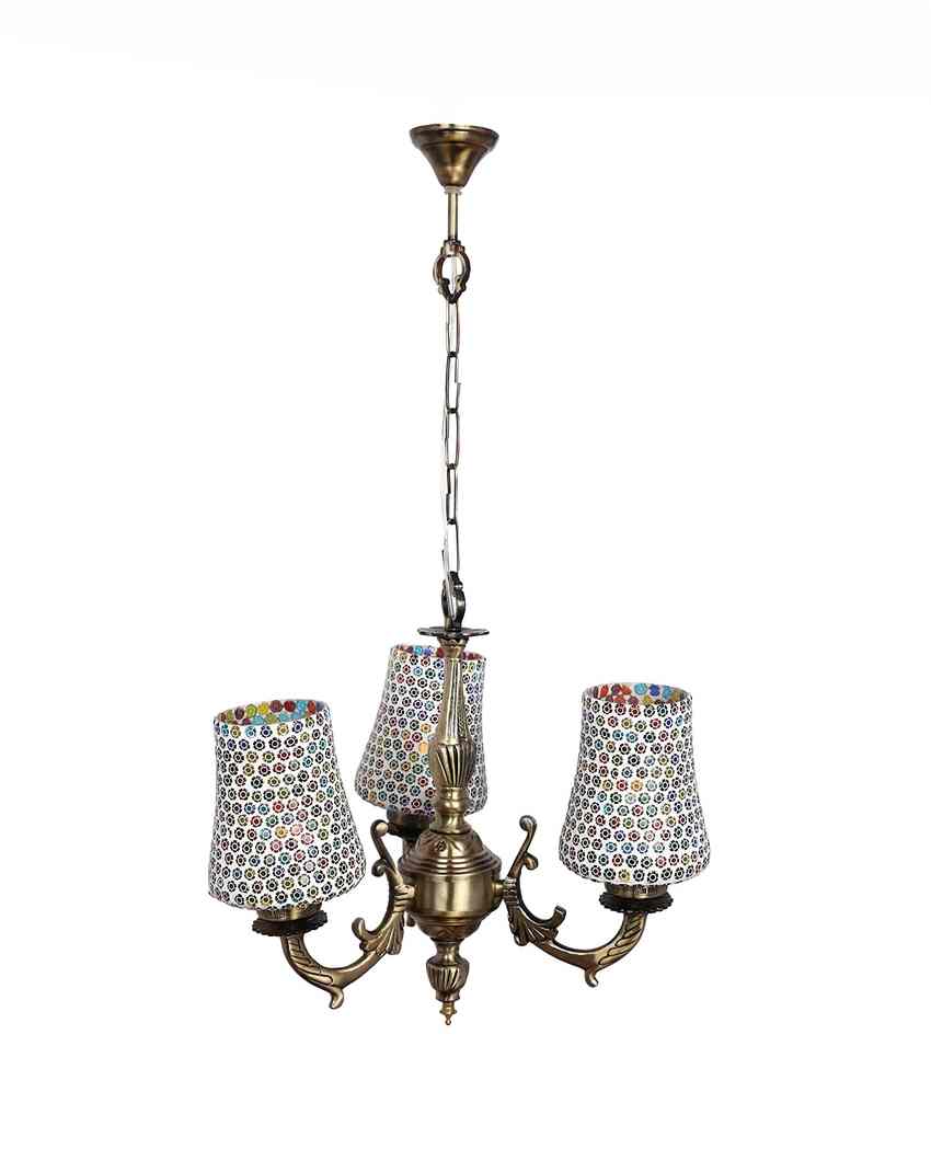 Sleek Ceiling Three Decorative Glass Lamp Shade Chandelier | 19 x 19 x 17 inches