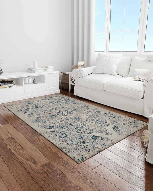 Colorful Rustic Washable Polyester Carpet | 6 X 4 Ft