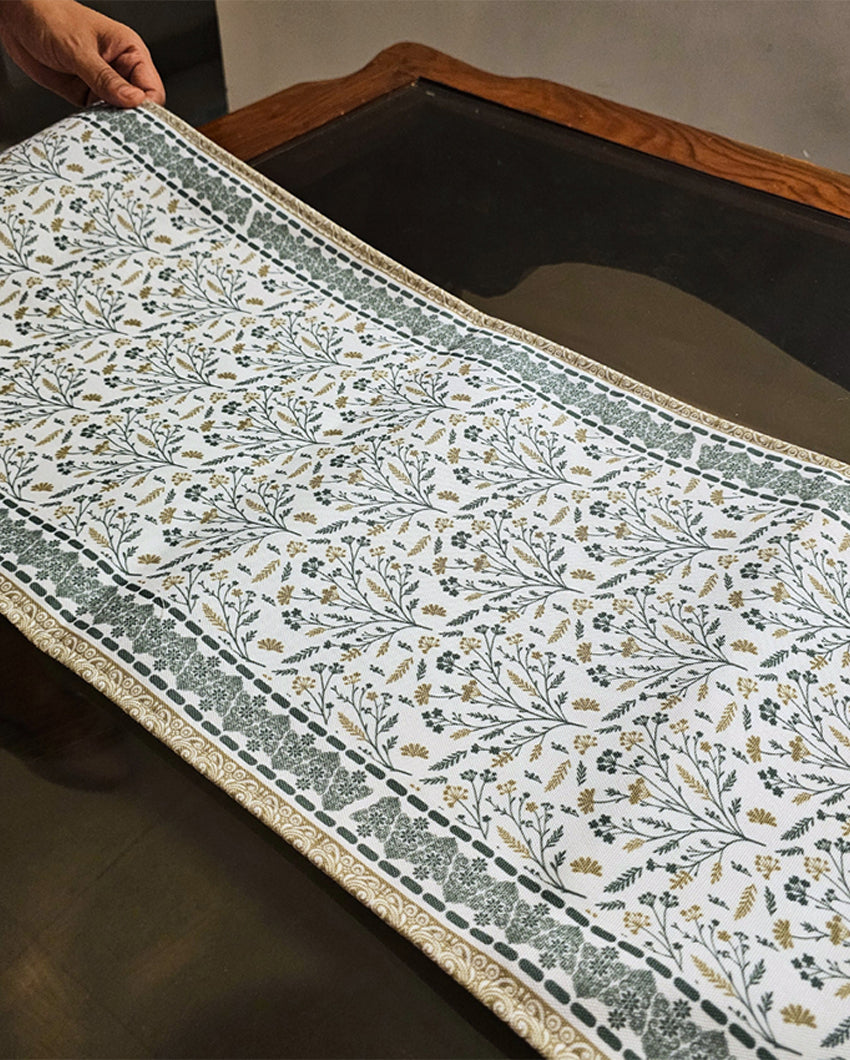 Elegant Print Floral Whispers Table Runner | 12 X 72 inches