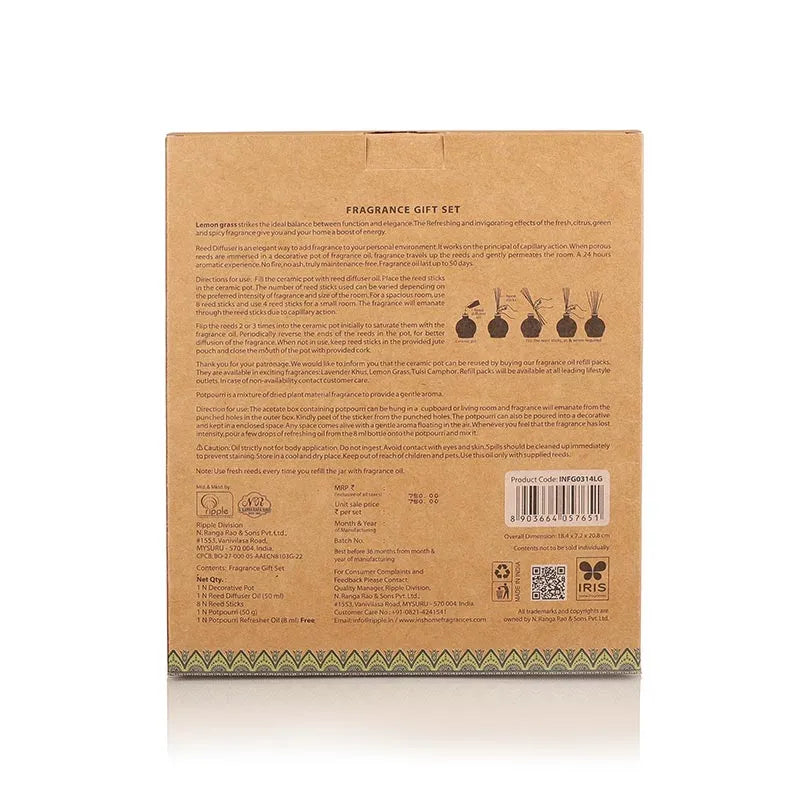 Reed Diffuser Fragrance Gift Set | Multiple Options Lemon Grass