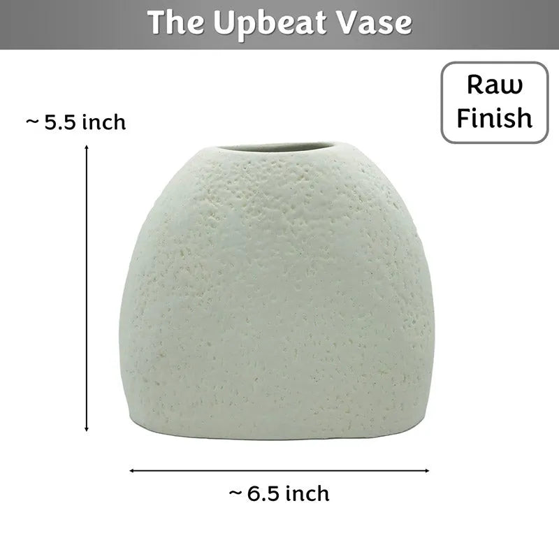 Upbeat Face Vase | 5.5 inches | Multiple Colors Raw Finish
