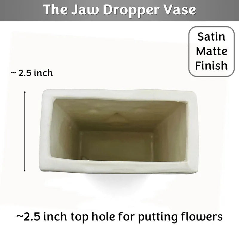Jaw Dropper Ivory Face Vase | 7 inches | Multiple Colors Satin Matte Finish