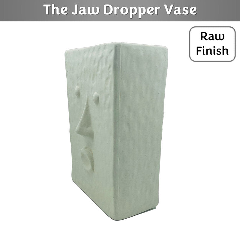 Jaw Dropper Ivory Face Vase | 7 inches | Multiple Colors Raw Finish
