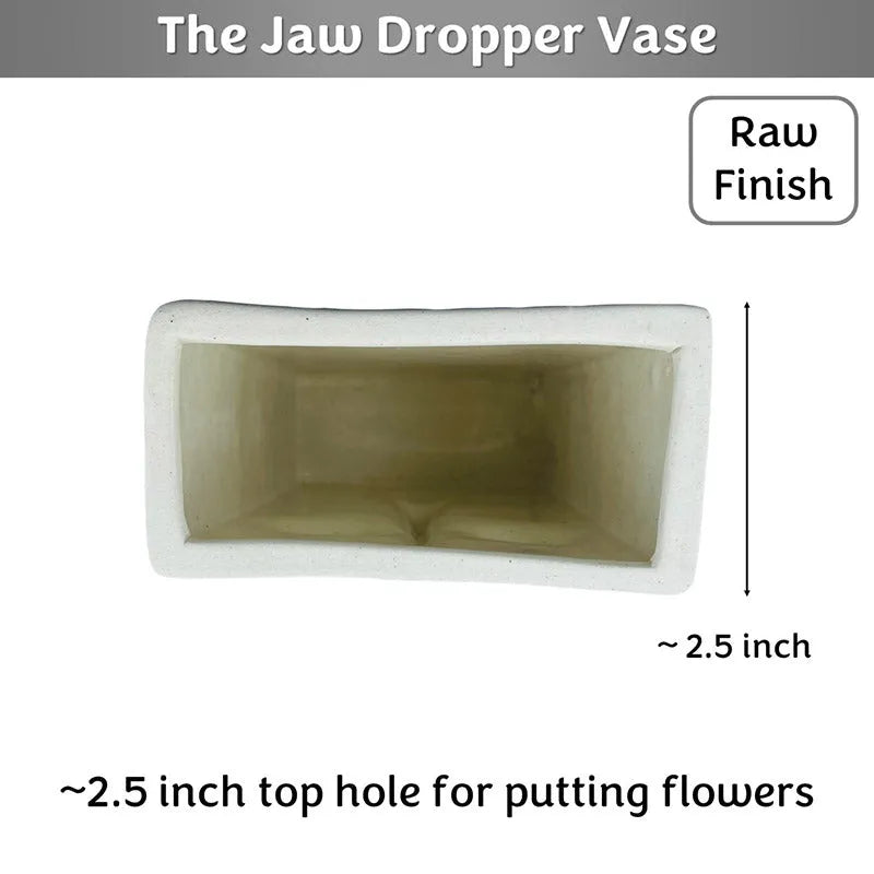 Jaw Dropper Ivory Face Vase | 7 inches | Multiple Colors Raw Finish