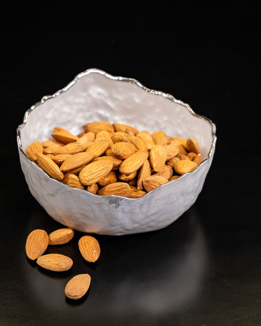 Gilded Touch White Chic Glass Bowl | 6 x 3 inches