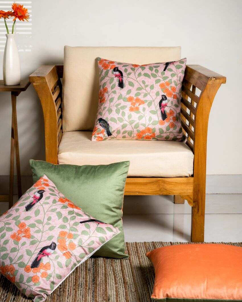 Kanak Printed Velvet Cushion Covers | 16 x 16 inches