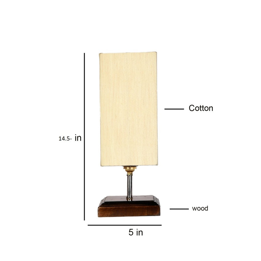 Elegant Off-White Wood Table Lamp with Shade Without Bulb | 5 x 15 inches