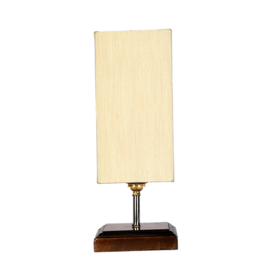 Elegant Off-White Wood Table Lamp with Shade Without Bulb | 5 x 15 inches