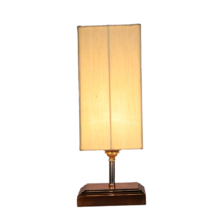 Elegant Off-White Wood Table Lamp with Shade Without Bulb | 5 x 15 inches