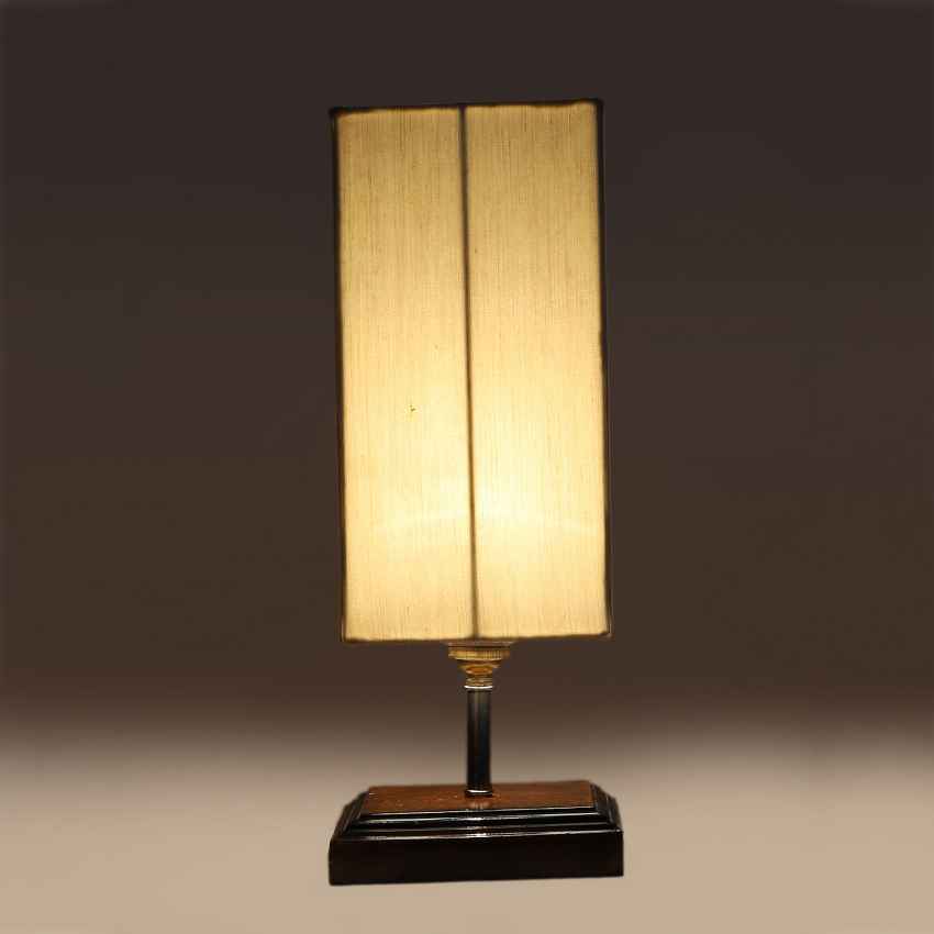 Elegant Off-White Wood Table Lamp with Shade Without Bulb | 5 x 15 inches