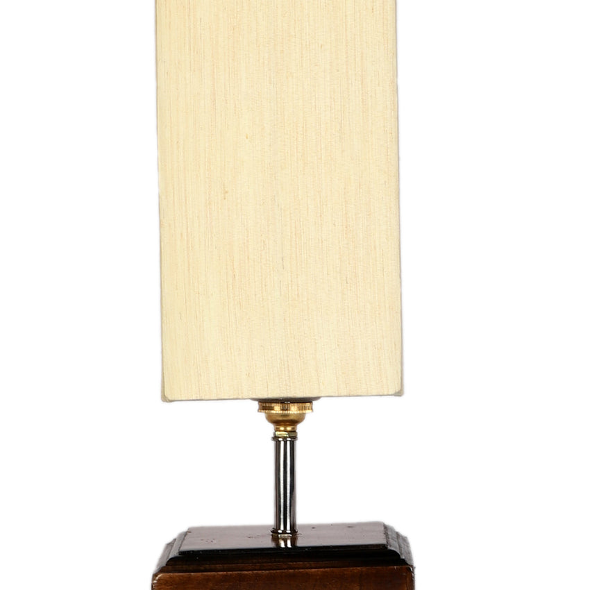 Elegant Off-White Wood Table Lamp with Shade Without Bulb | 5 x 15 inches