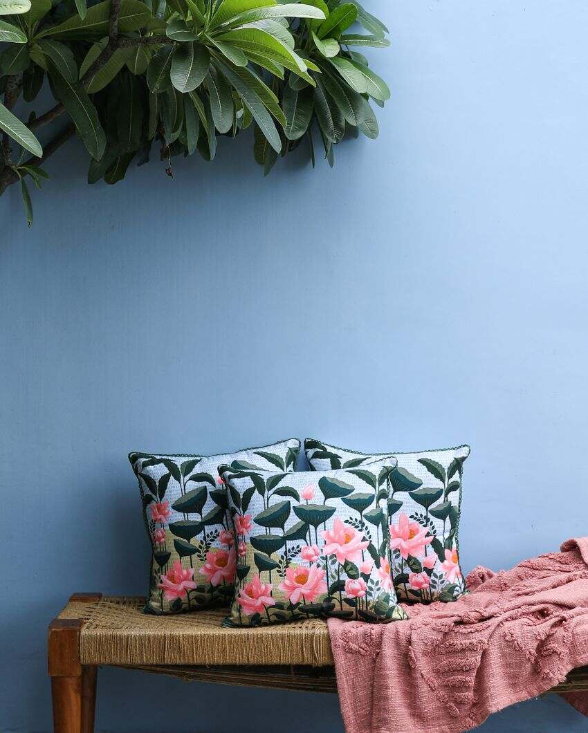 Kamal Printed Cotton Cushion Covers | 16 x 16 inches