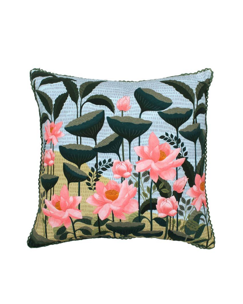 Kamal Printed Cotton Cushion Covers | 16 x 16 inches