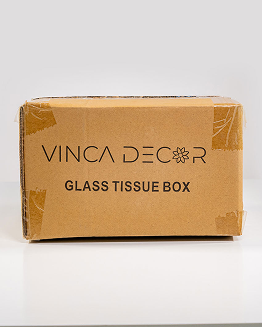 Chic Design Multicolored Modern Glass Tissue Holder | 8 x 5 x 4 inches