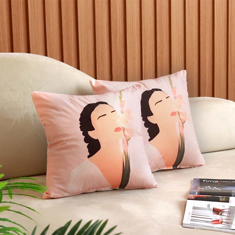 Ethereal Velvet Cushion Covers | Set of 2 | 16 x 16 Inches