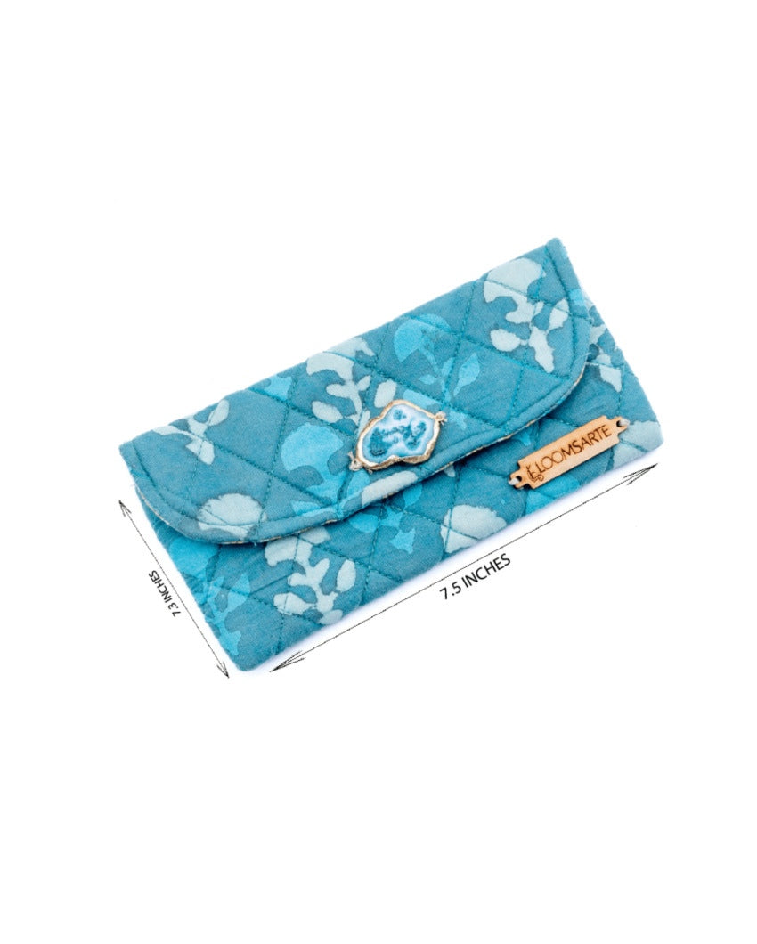 Green Lagoon Cotton Spectacle Case | 7 x 4 inches