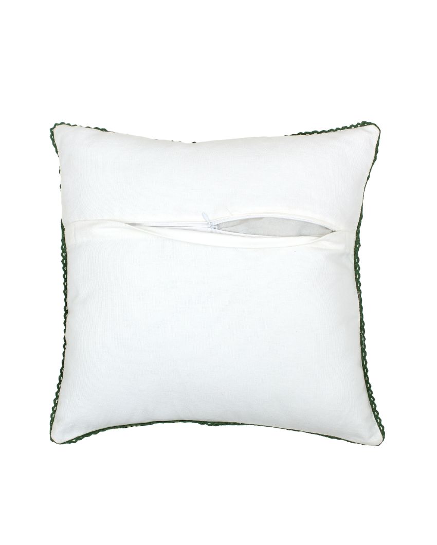 Lotus Printed Cotton Cushion Covers | 16 x 16 inches