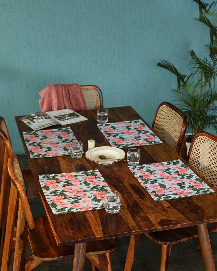 Lotus Printed Cotton Placemats | 13 x 19 inches