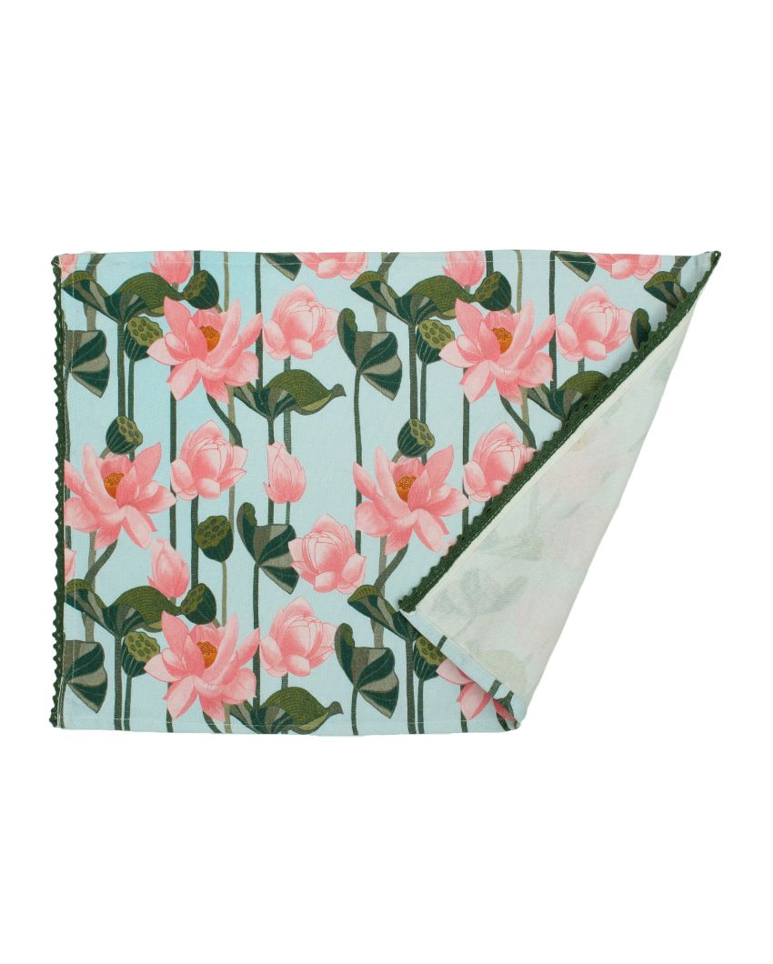 Lotus Printed Cotton Placemats | 13 x 19 inches