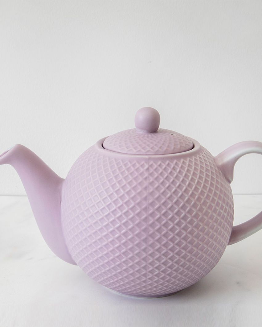 Globe Lilac Textured Teapot with Strainer Spout