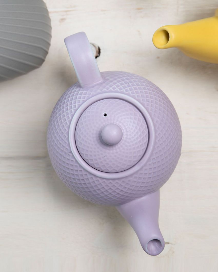 Globe Lilac Textured Teapot with Strainer Spout