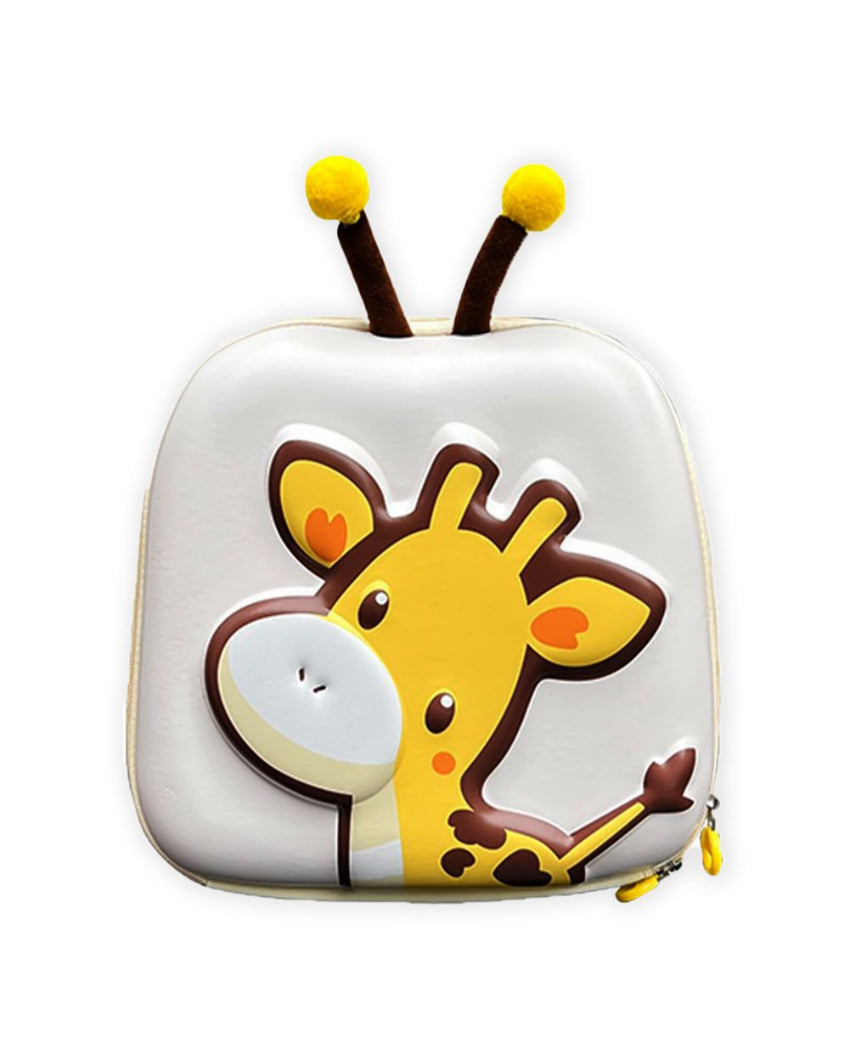 Whimsical Cream 3D Giraffe Early Learning Backpack | 10 x 3 x 12 inches