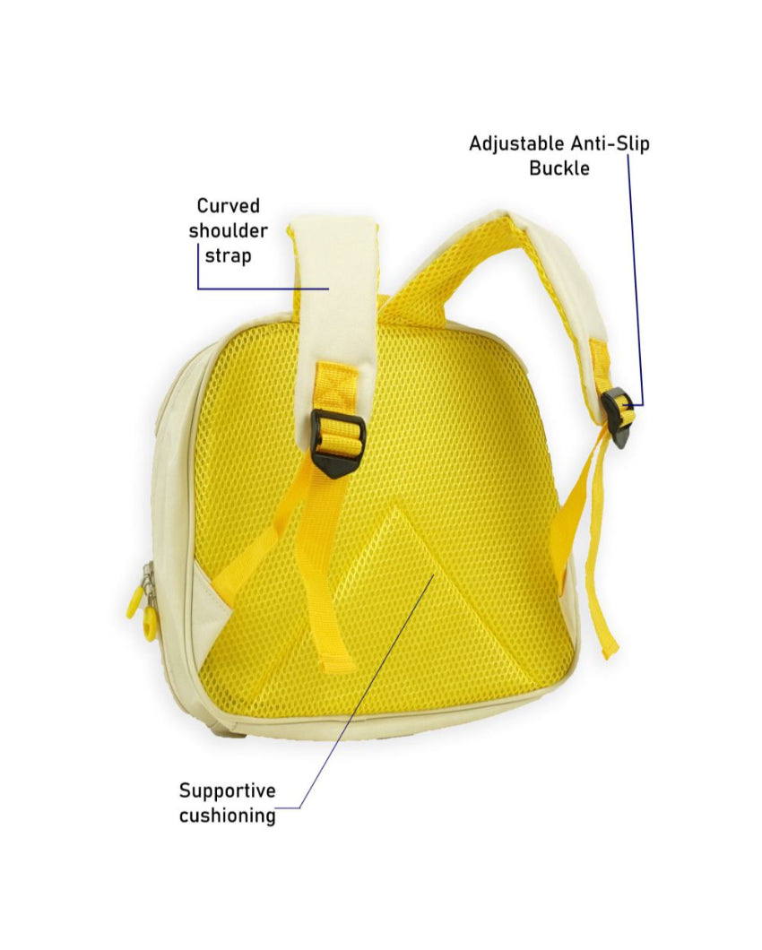 Whimsical Cream 3D Giraffe Early Learning Backpack | 10 x 3 x 12 inches