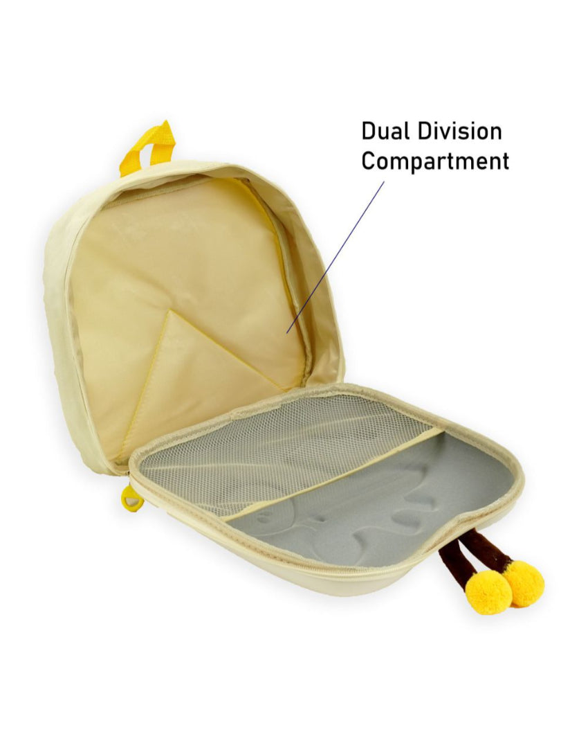 Whimsical Cream 3D Giraffe Early Learning Backpack | 10 x 3 x 12 inches