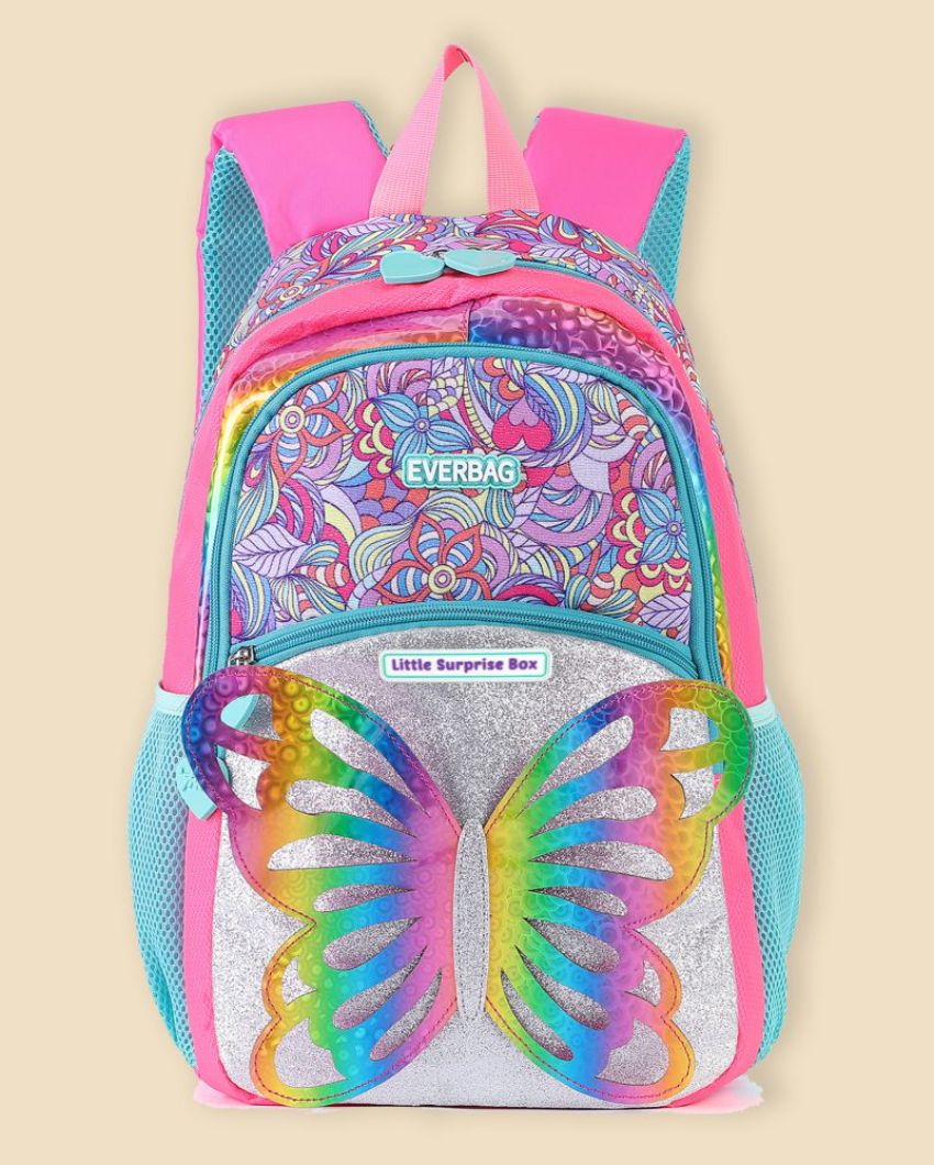 Charming 3D Glitter Butterfly Kids Backpack | 15 x 10 x 5 inches