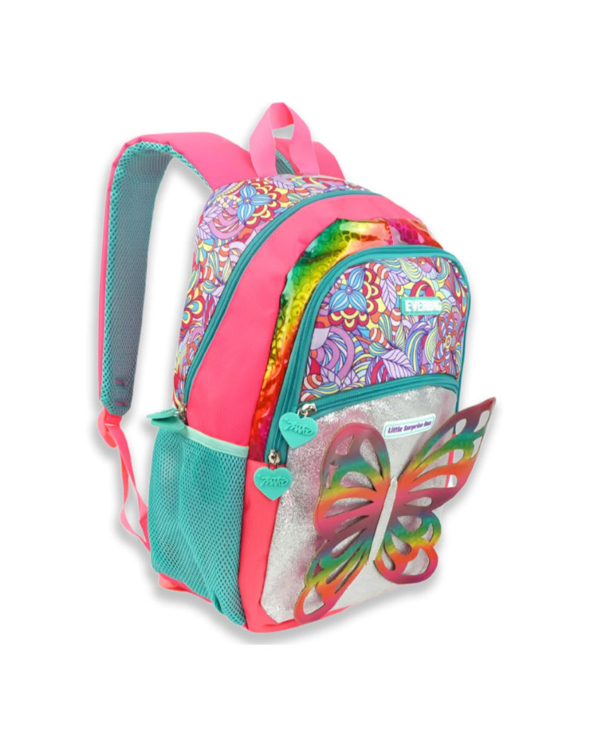 Charming 3D Glitter Butterfly Kids Backpack | 15 x 10 x 5 inches