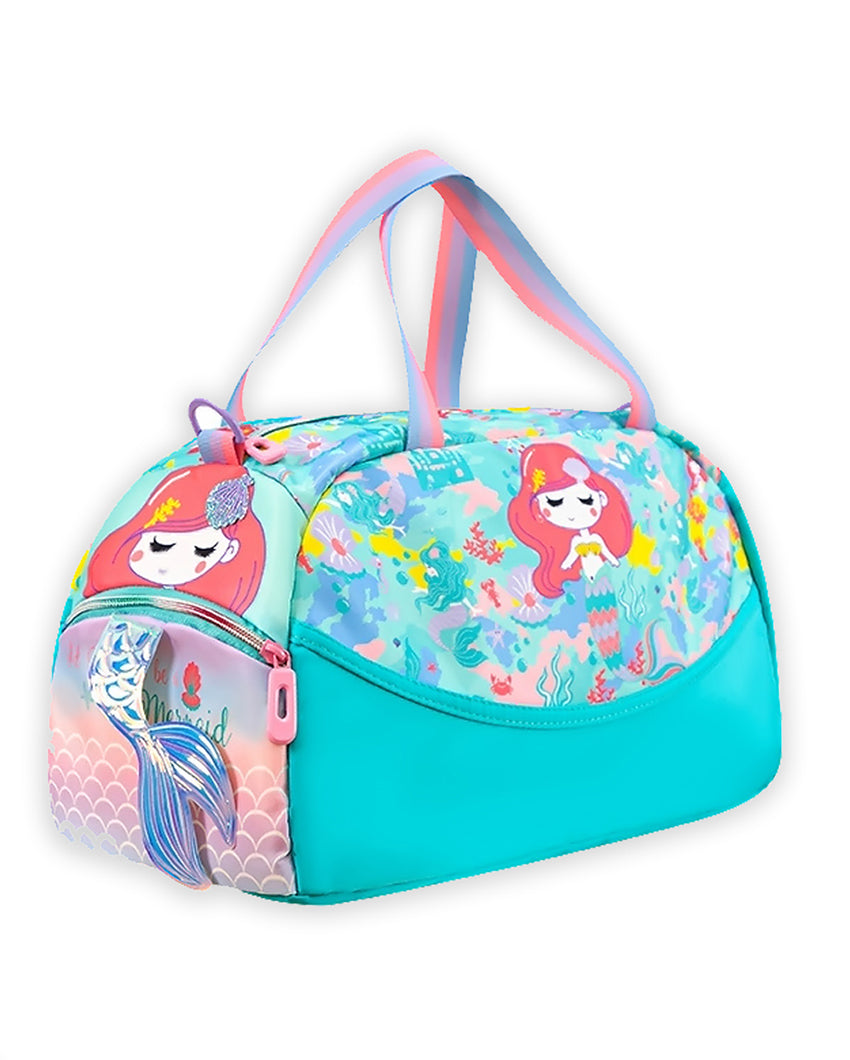 Enchanting Mint Mermaid Theme 26L Kids Duffel Bag | 17 x 7 x 10 inches