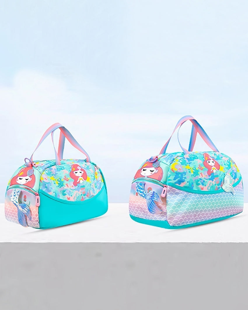 Enchanting Mint Mermaid Theme 26L Kids Duffel Bag | 17 x 7 x 10 inches