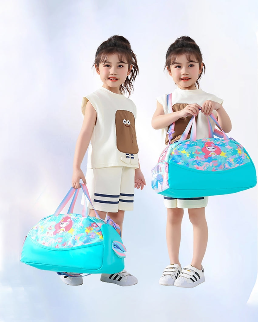 Enchanting Mint Mermaid Theme 26L Kids Duffel Bag | 17 x 7 x 10 inches