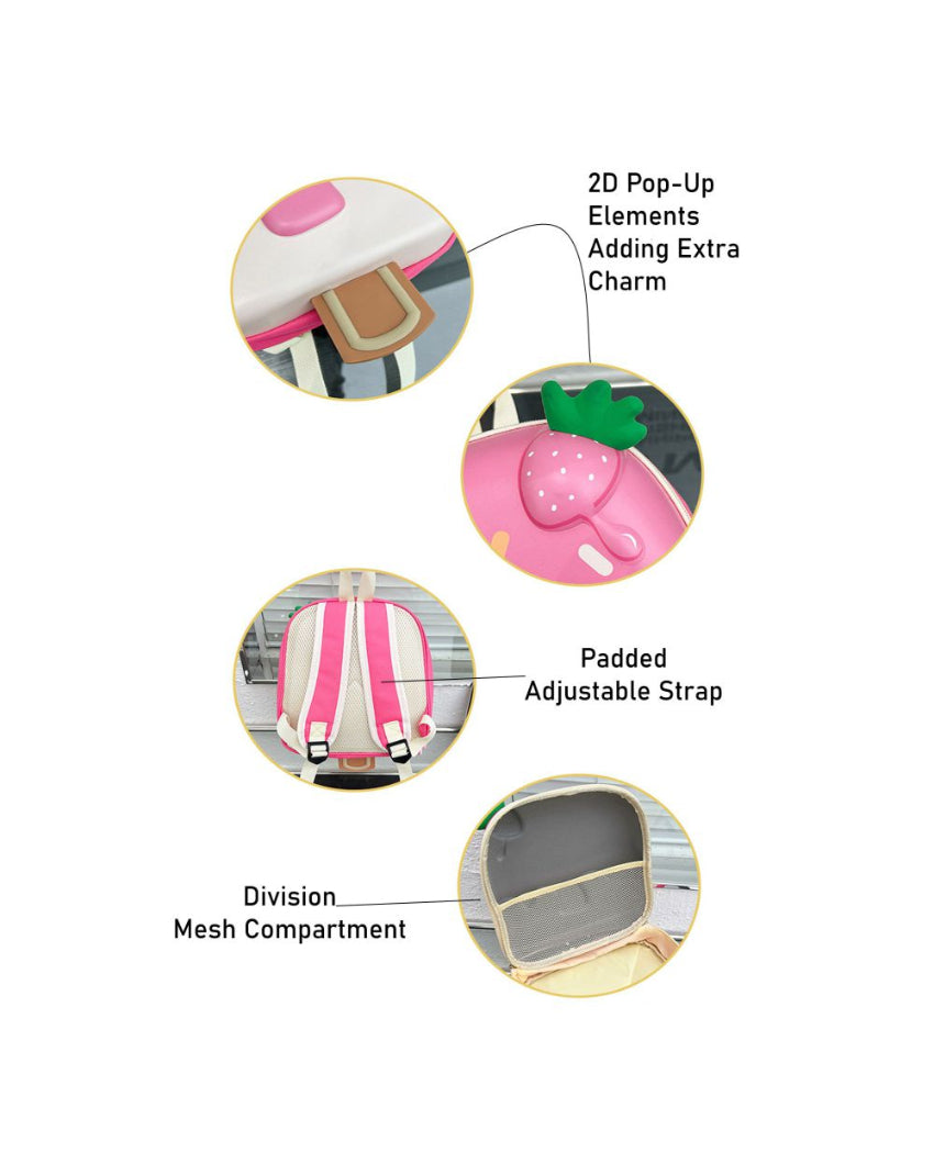 Charming Mini Ice cream Themed Kids Backpack | 10 x 4 x 11 inches