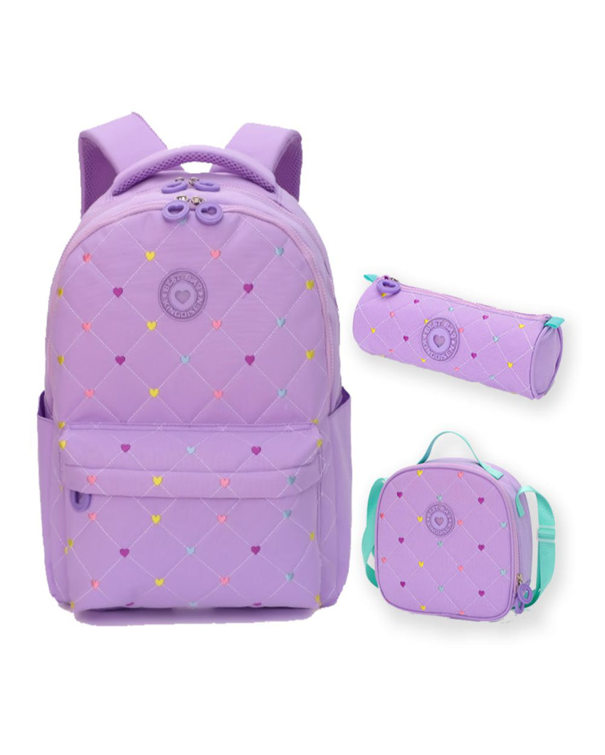 Adorable Mini Heart 3-Piece Kids Kids Backpack Set | 14 x 6 x 17 inches