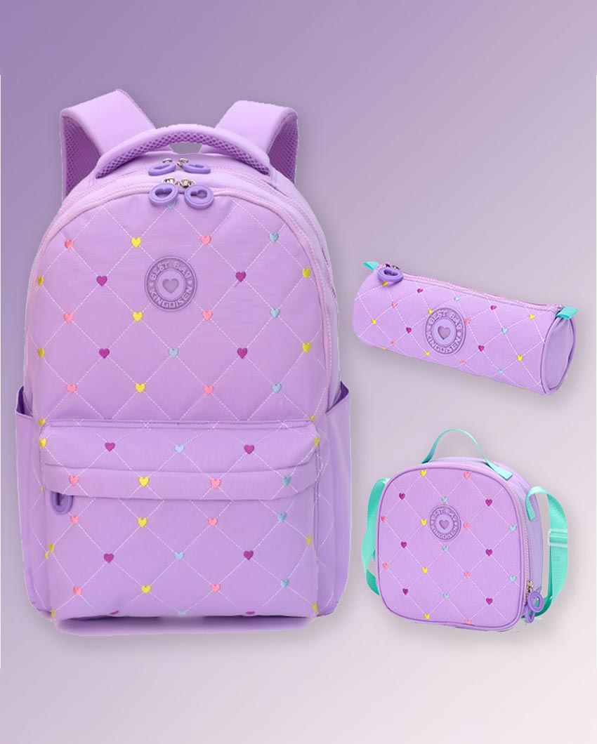 Adorable Mini Heart 3-Piece Kids Kids Backpack Set | 14 x 6 x 17 inches
