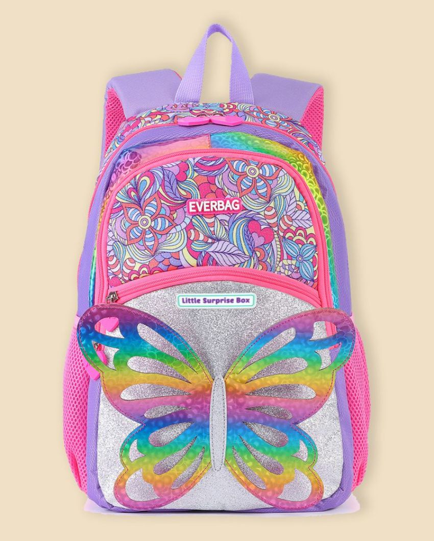 Charming 3D Glitter Butterfly Kids Backpack | 15 x 10 x 5 inches