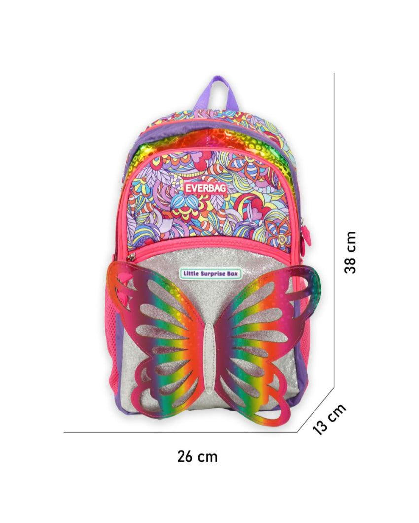 Charming 3D Glitter Butterfly Kids Backpack | 15 x 10 x 5 inches
