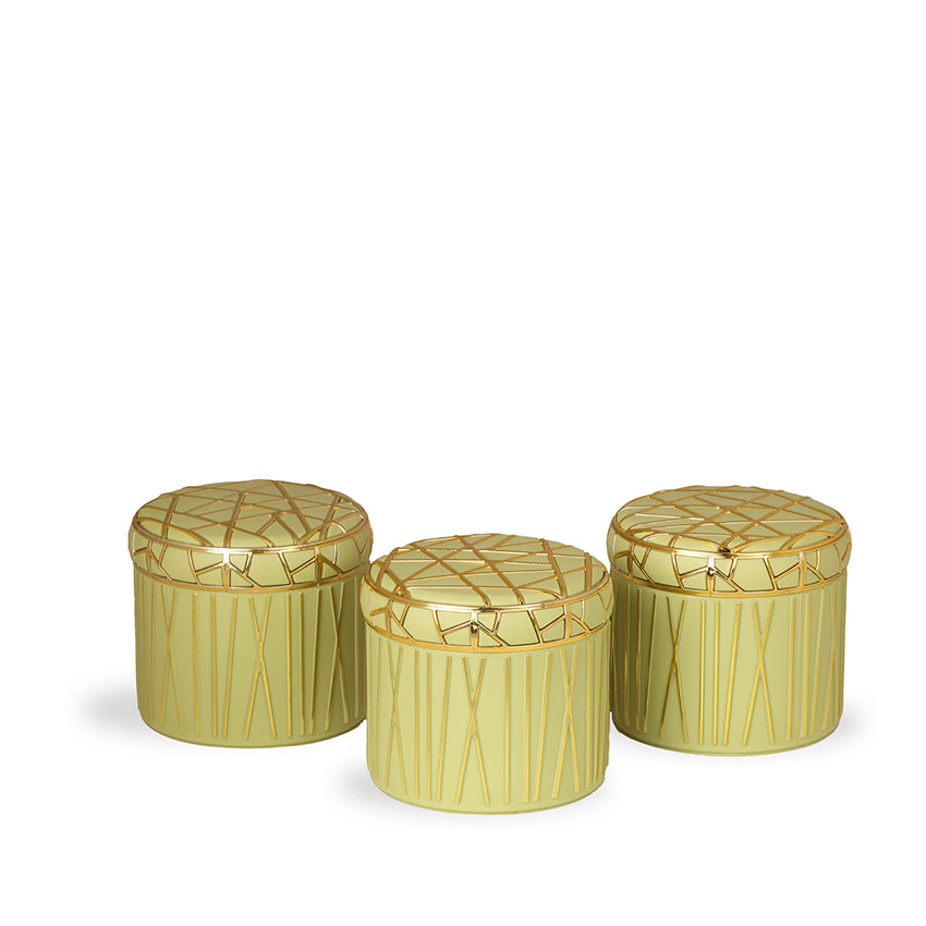 Food Preservation Airtight Green Food Storage Containers | 450ml | Set of 3 | 4 x 12 inches