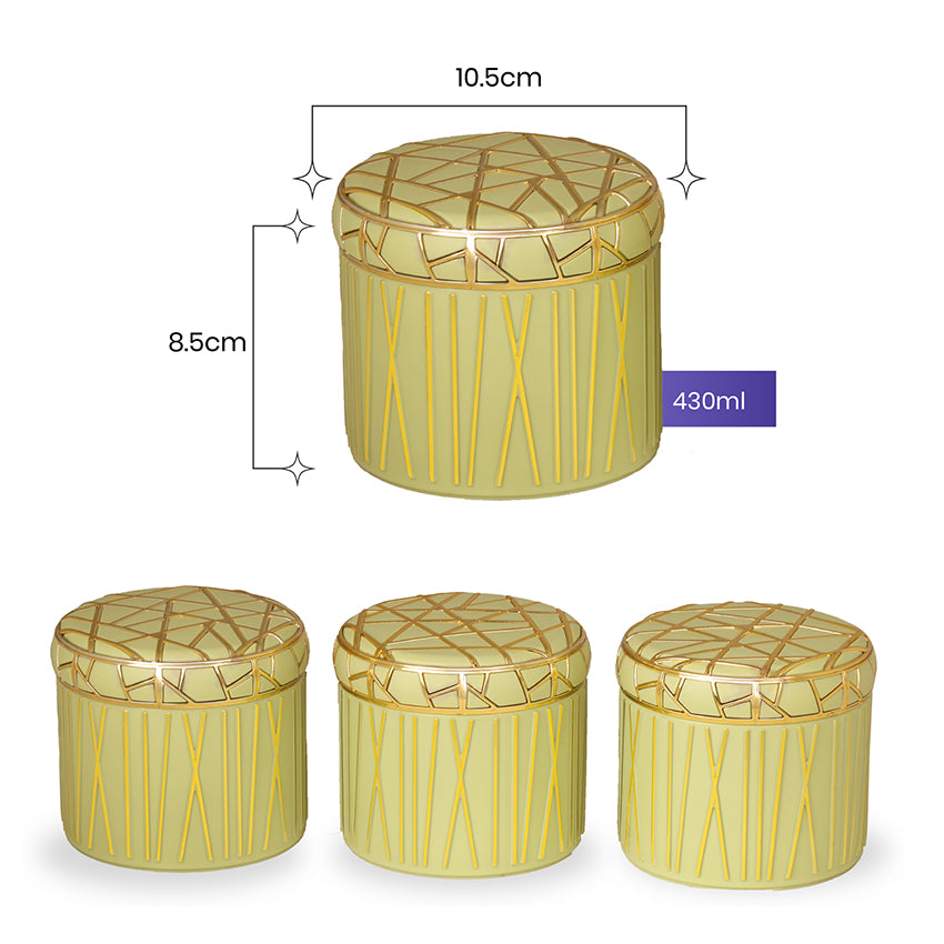 Food Preservation Airtight Green Food Storage Containers | 450ml | Set of 3 | 4 x 12 inches