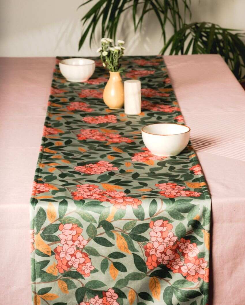 Madhumalati Velvet Table Runner | 13 x 59 inches