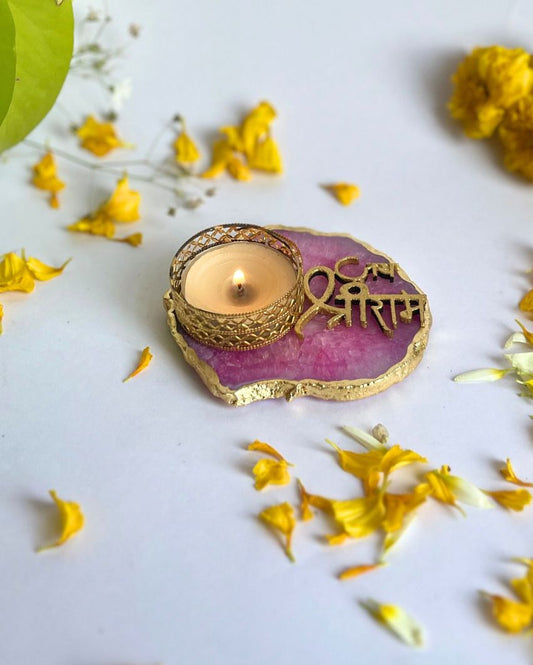 Jai Shree Ram Tea Light Candle Holder | Set of 2