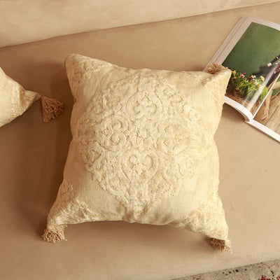 Cream Cotton Cushion Cover (Single)