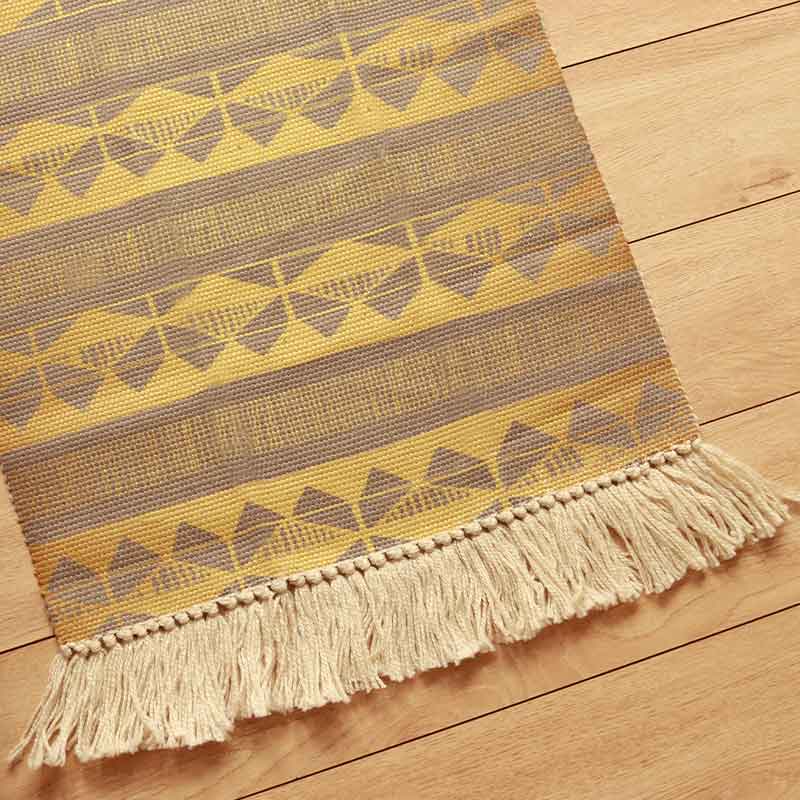 Yellow Grey Accent Floor Mat | 34 x 21 inches