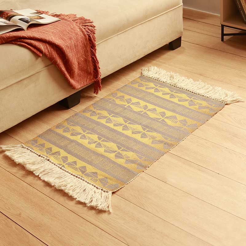Yellow Grey Accent Floor Mat | 34 x 21 inches