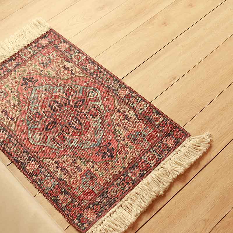 Multicolor Sofa Rug with Fringes