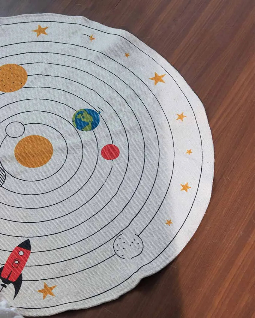Printed Cotton Round Kid's Mat | 38 inches